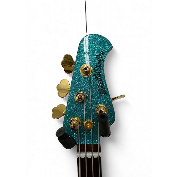 Used Ernie Ball Music Man Stingray HH 4 String SPARKLE GREEN Electric Bass Guitar