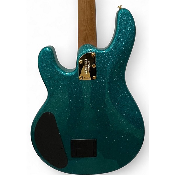 Used Ernie Ball Music Man Stingray HH 4 String SPARKLE GREEN Electric Bass Guitar