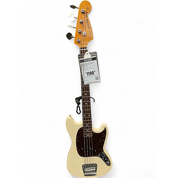 Used Fender MUSTANG BASS Vintage White Electric Bass Guitar