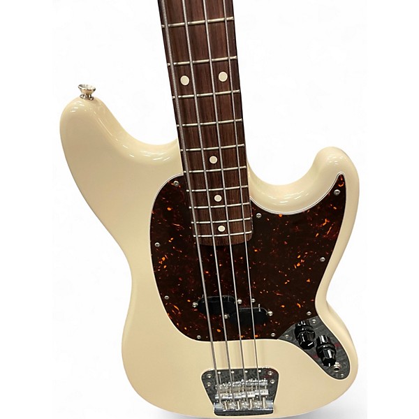 Used Fender MUSTANG BASS Vintage White Electric Bass Guitar