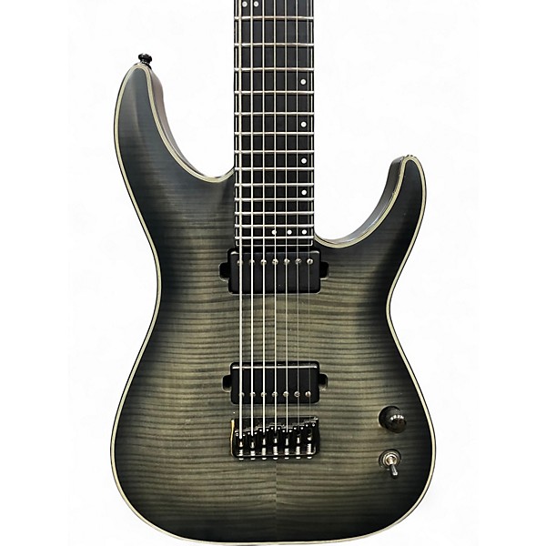 Used Schecter Guitar Research KM-7 Trans Black Solid Body Electric Guitar