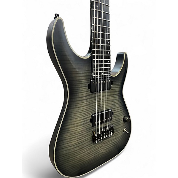Used Schecter Guitar Research KM-7 Trans Black Solid Body Electric Guitar