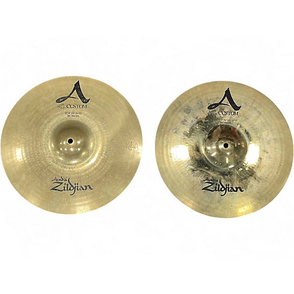 Used Zildjian 14in A Custom Hi Hat Pair Cymbal