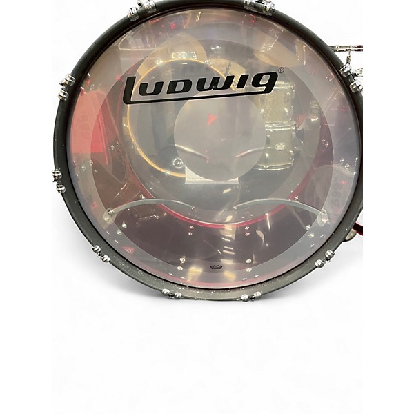 Used Ludwig 4 Piece Vistalite Bonham Red Drum Kit