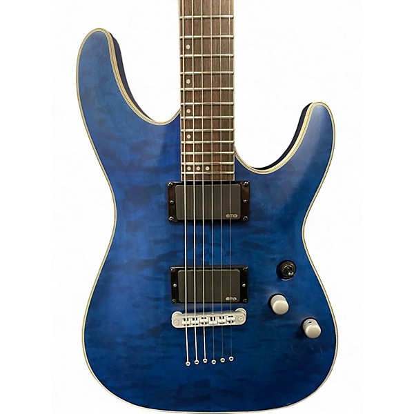 Used Schecter Guitar Research C1 Platinum TRANS BLUE Solid Body Electric Guitar