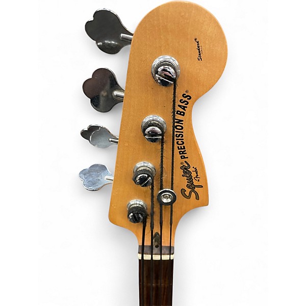 Used Squier Standard Precision Bass Fretless 2 Tone Sunburst Electric Bass Guitar