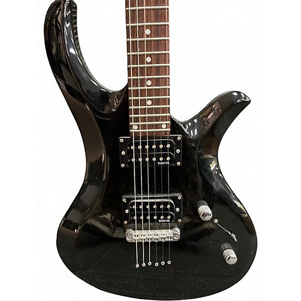 Used Schecter Guitar Research Riot 6 Black Solid Body Electric Guitar