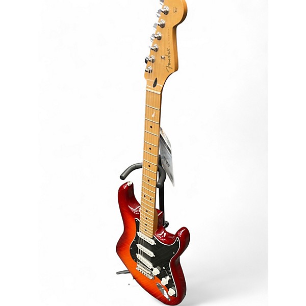 Used Fender Standard Stratocaster Plus Top Dark Cherry Burst Solid Body Electric Guitar