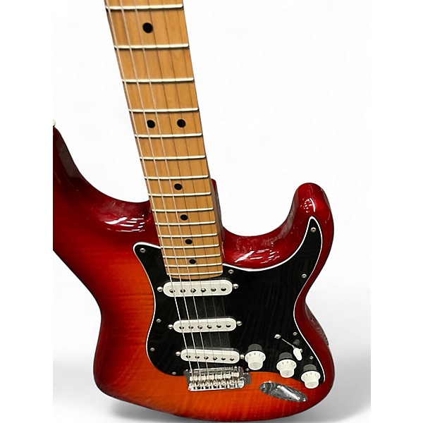 Used Fender Standard Stratocaster Plus Top Dark Cherry Burst Solid Body Electric Guitar