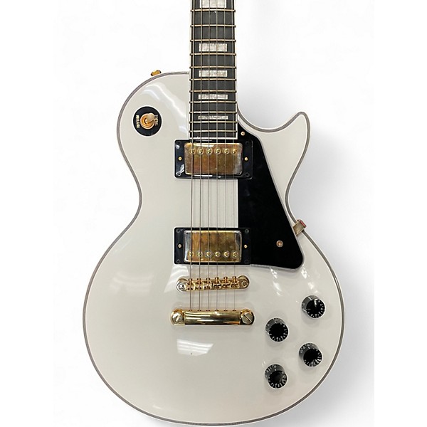 Used Epiphone Les Paul Custom Alpine White Solid Body Electric Guitar