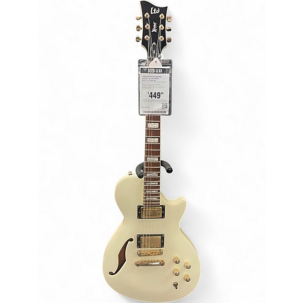 Used ESP LTD XTone PS1 White Hollow Body Electric Guitar