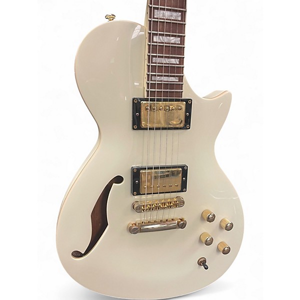 Used ESP LTD XTone PS1 White Hollow Body Electric Guitar