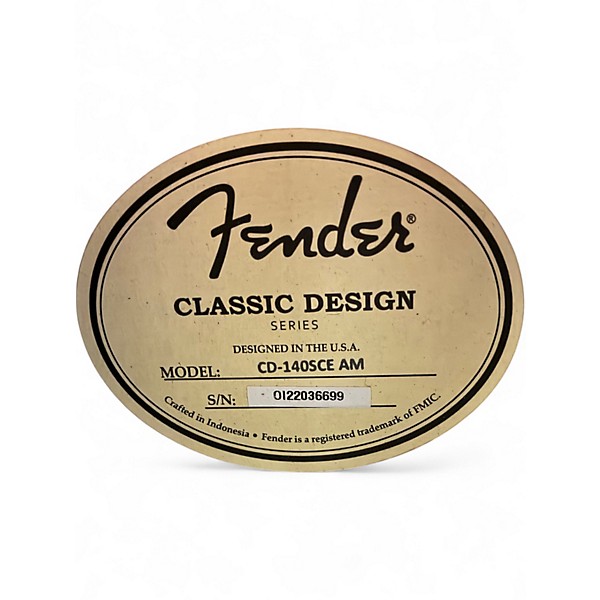 Used Fender CD140SCE Mahogany Acoustic Electric Guitar