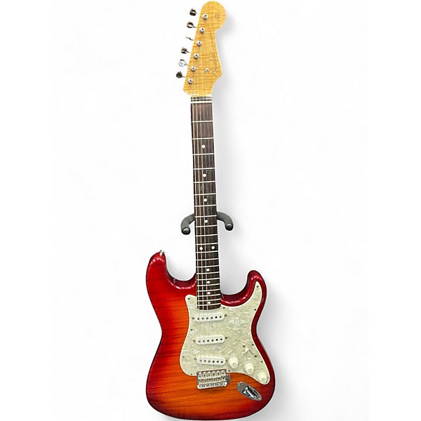 Used 1995 Fender Foto Flame Fender Stratocaster Flame Burst Solid Body Electric Guitar