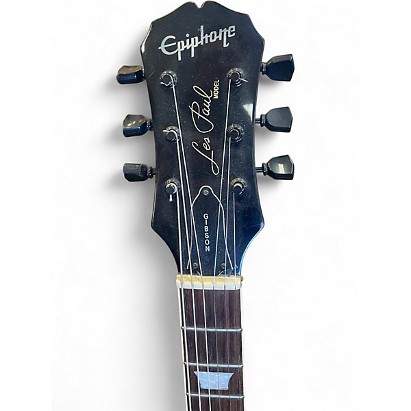 Used Epiphone LES PAUL CLASSIC TRANS BLACK Solid Body Electric Guitar