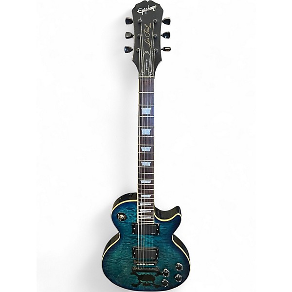 Used Epiphone Les Paul Classic Trans Blue Solid Body Electric Guitar