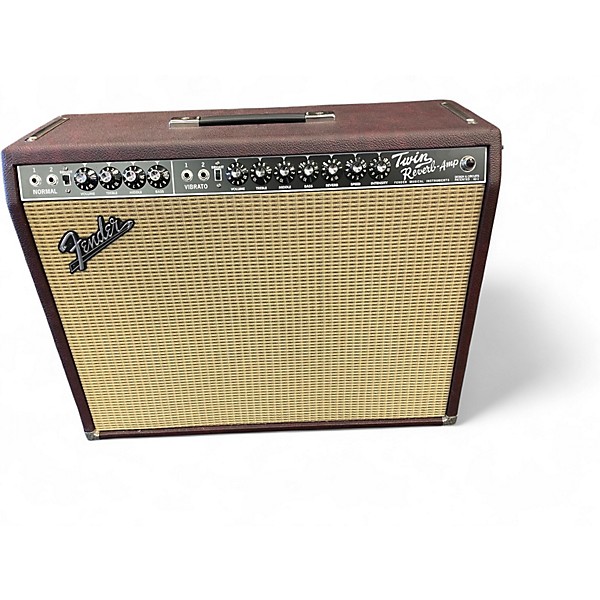 Used Fender 1965 Reissue Ox Blood Twin Reverb 85W 2x12 Tube Guitar Combo Amp