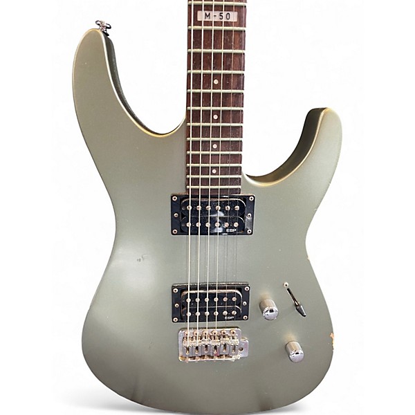 Used ESP LTD M50 Silver Solid Body Electric Guitar