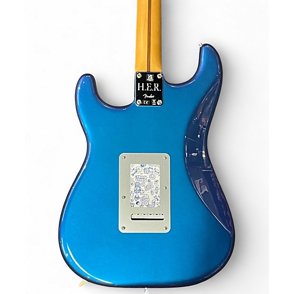 Used 2023 Fender H.E.R. Stratocaster Blue Marlin Solid Body Electric Guitar