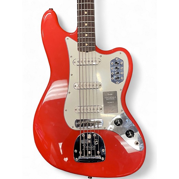 Used Fender Vintera II '60's Bass VI Fiesta Red Baritone Guitars