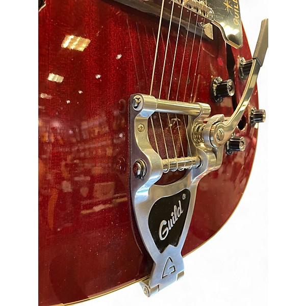Used Guild Starfire V Trans Red Hollow Body Electric Guitar