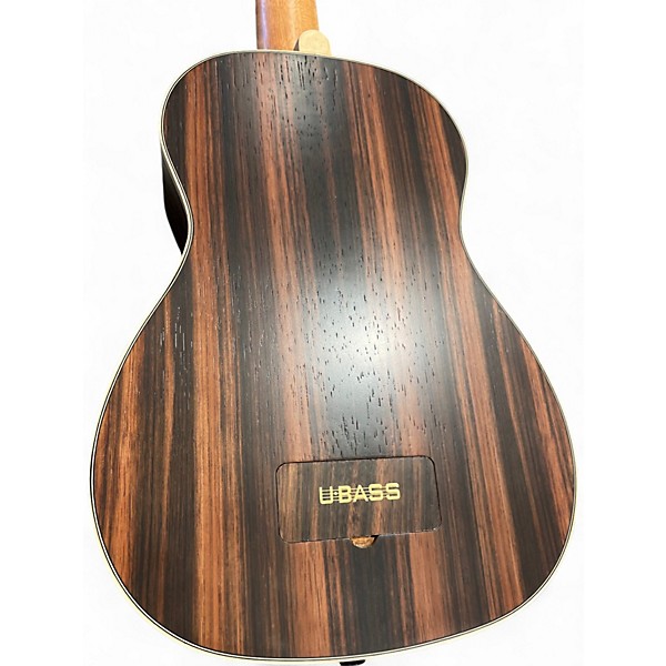 Used Kala Striped Ebony Round Wound String Acoustic-Electric U-Bass dark natural Ukulele