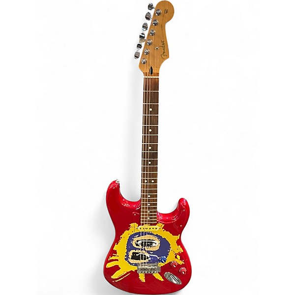 Used Fender STRATOCASTER SCREAMADELICA RED Solid Body Electric Guitar