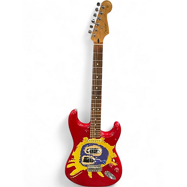 Used Fender STRATOCASTER SCREAMADELICA RED Solid Body Electric Guitar