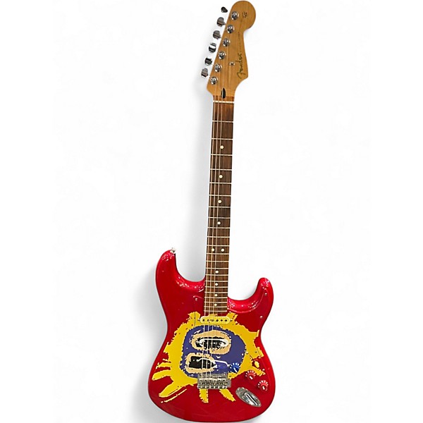 Used Fender STRATOCASTER SCREAMADELICA RED Solid Body Electric Guitar