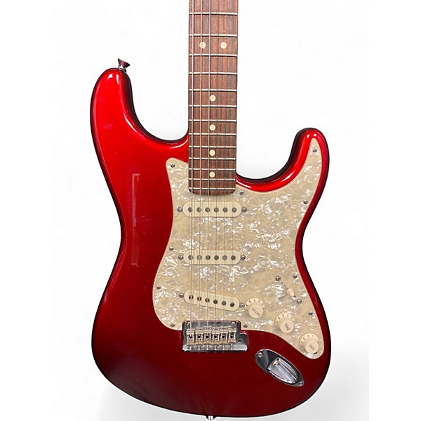Used Fender Sam Ash 90th Anniversary Stratocaster Candy Apple Red Solid Body Electric Guitar
