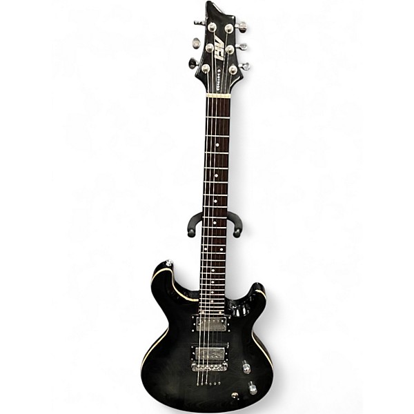 Used Iyv S Style Trans Black Solid Body Electric Guitar