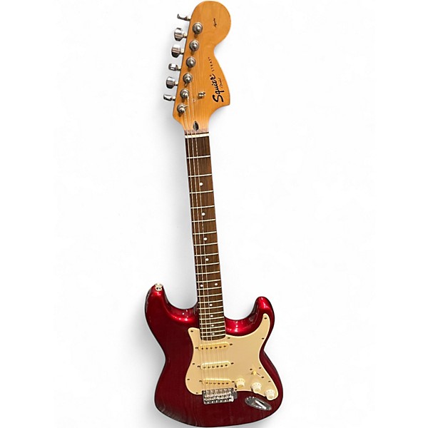 Used Squier STRATOCASTER RED Solid Body Electric Guitar