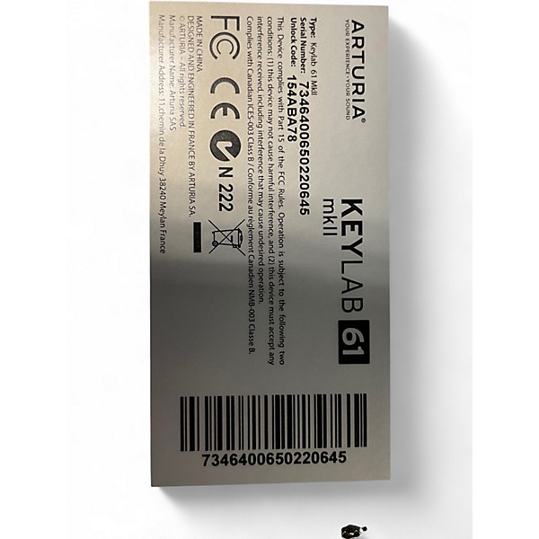 Used Arturia Keylab MKII 61 Key White MIDI Controller