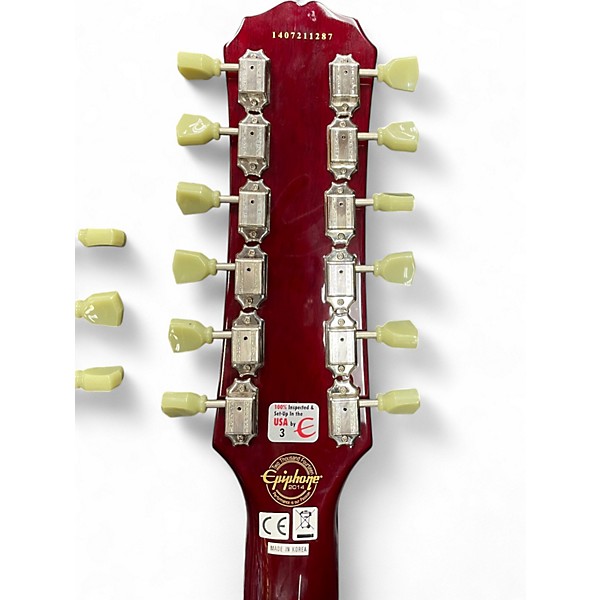 Used Epiphone G1275 Double Neck Cherry Solid Body Electric Guitar