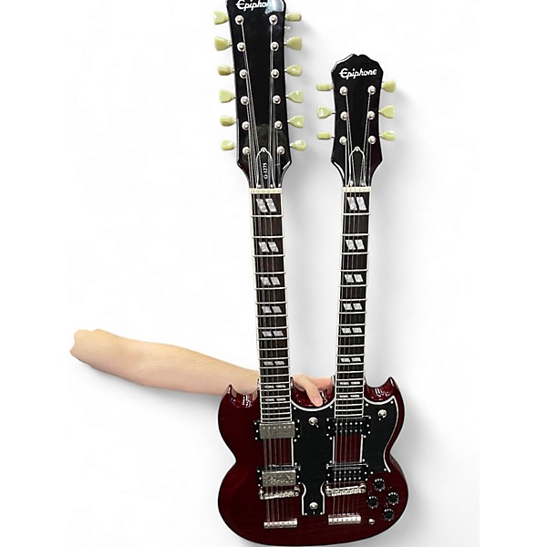 Used Epiphone G1275 Double Neck Cherry Solid Body Electric Guitar