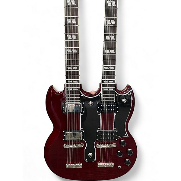 Used Epiphone G1275 Double Neck Cherry Solid Body Electric Guitar