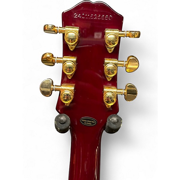 Used Epiphone Alex Lifeson Les Paul Custom Axcess Crimson Red Trans Solid Body Electric Guitar