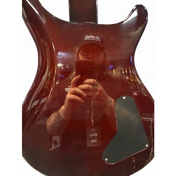 Used PRS Custom 22 10 Top Left Handed Black Gold Solid Body Electric Guitar