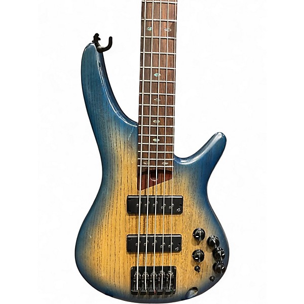 Used Ibanez SR605 5 String Cosmic Blue Electric Bass Guitar