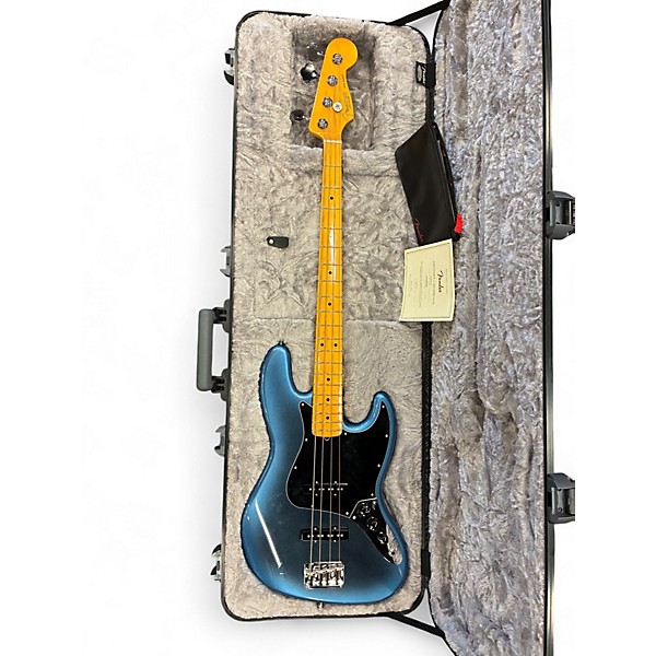 Used 2021 Fender American Professional II Jazz Bass Dark Night Electric Bass Guitar