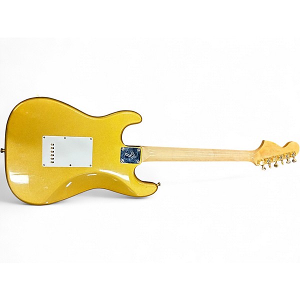 Used Squier Partscaster Scalloped Stratocaster Gold Solid Body Electric Guitar