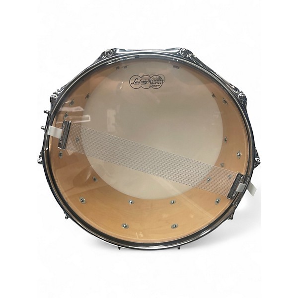 Used Ludwig 14X6.5 Classic Maple Snare Drum Transparent Green Drum