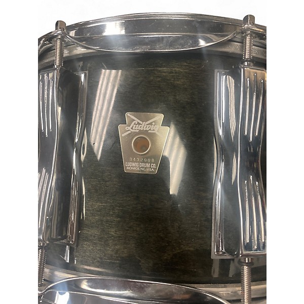 Used Ludwig 14X6.5 Classic Maple Snare Drum Transparent Green Drum