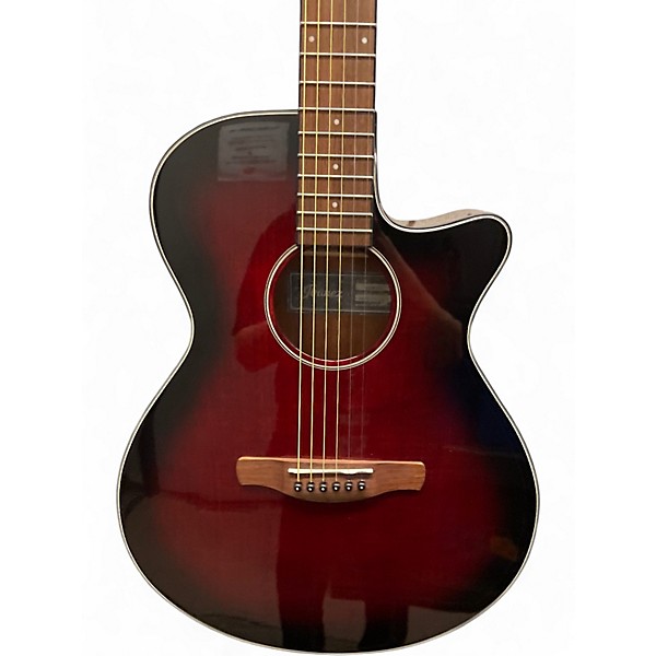 Used Ibanez AEG70 TRANSPARENT RED Acoustic Electric Guitar