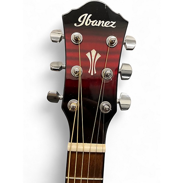 Used Ibanez AEG70 TRANSPARENT RED Acoustic Electric Guitar