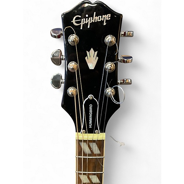 Used Epiphone Hummingbird Maroon Acoustic Guitar