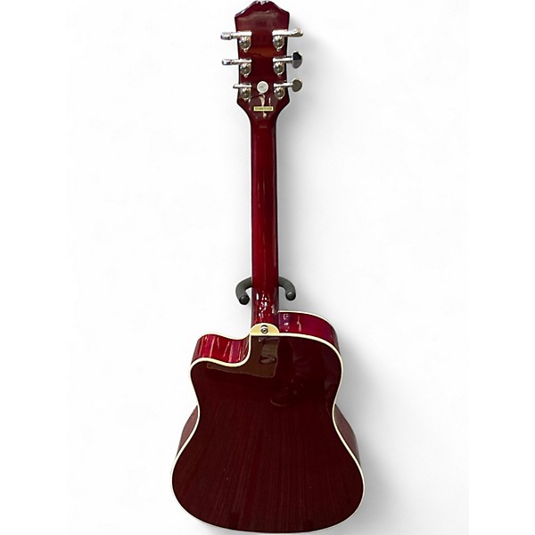 Used Epiphone Hummingbird Maroon Acoustic Guitar