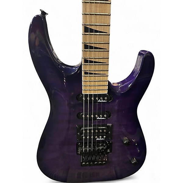 Used Jackson JS34Q Dinky DKAM Transparent Purple Solid Body Electric Guitar