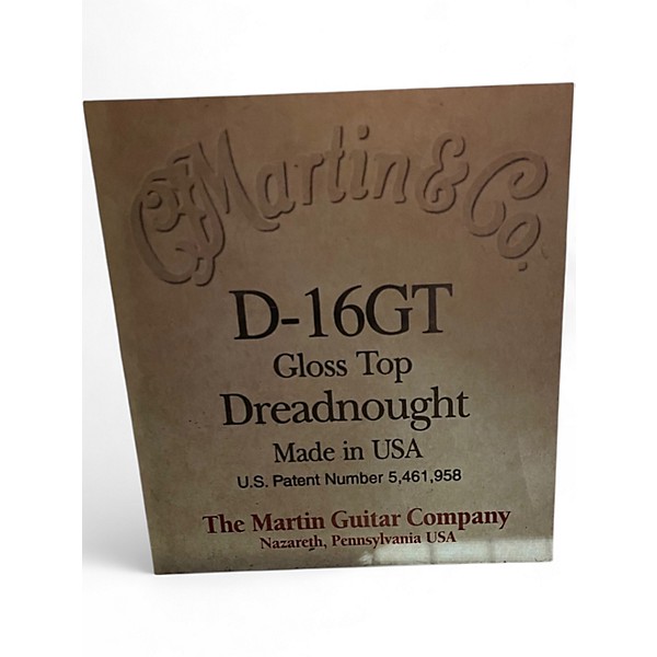 Used Martin D16GT Natural Acoustic Guitar