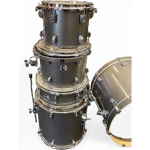 Used Ludwig 5 Piece ELEMENT EVOLUTION Silver Sparkle Drum Kit